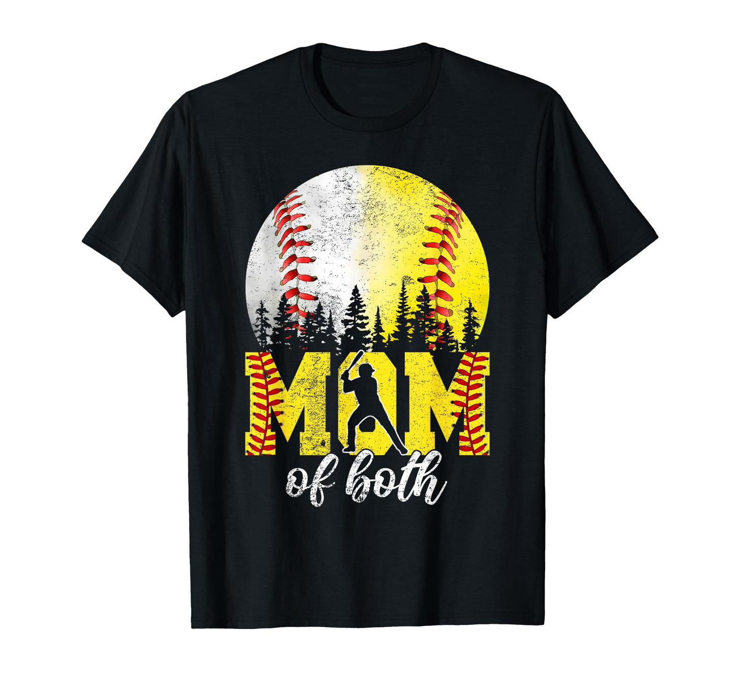 Mom Both Baseball Softball Mom Mothers T-Shirt - Novelty Apparel Men Women - T-Shirt, Sweatshirt, Hoodie