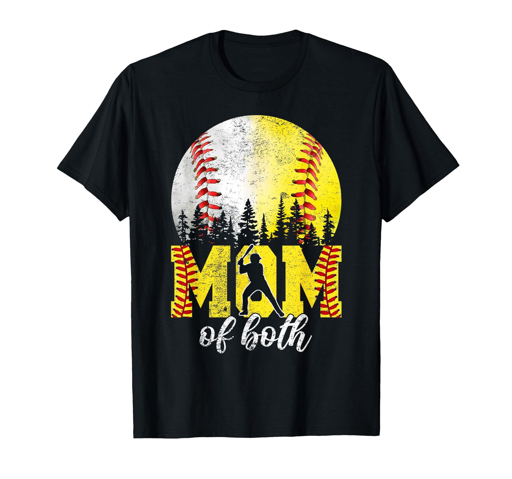 Mom Both Baseball Softball Mom Mothers T-Shirt - Novelty Apparel Men Women - T-Shirt, Sweatshirt, Hoodie