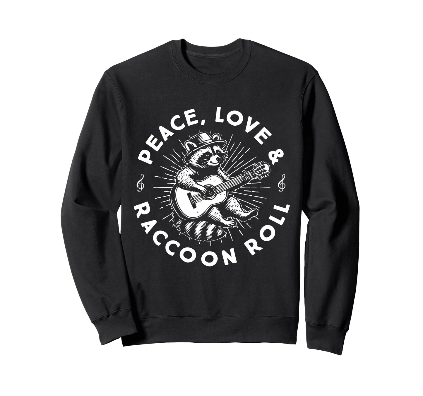 Raccoon Rock And Roll Music Sweatshirt - Aesthetic Graphic Men Women - T-Shirt, Sweatshirt, Hoodie