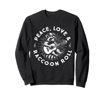Raccoon Rock And Roll Music Sweatshirt - Aesthetic Graphic Men Women - T-Shirt, Sweatshirt, Hoodie