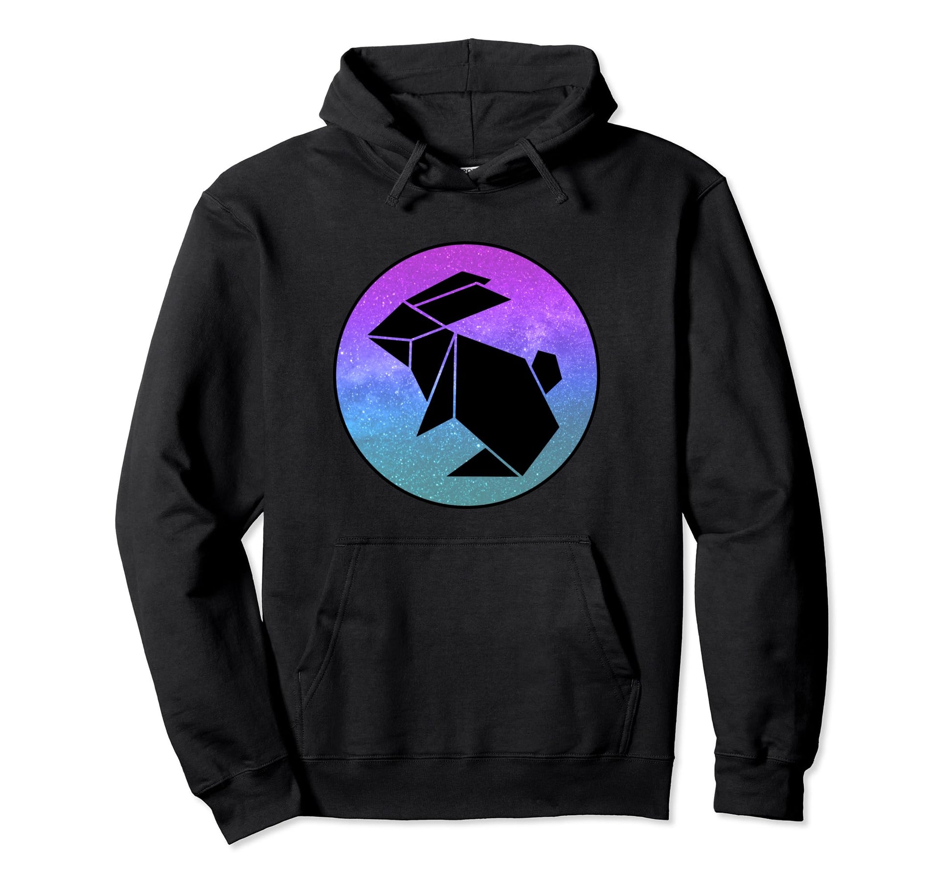 Rabbit Bunny Origami Galaxy Vaporwave Hoodie - Minimalist Print Unisex - T-Shirt, Sweatshirt, Hoodie