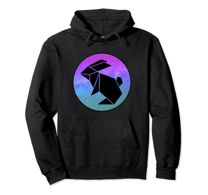 Rabbit Bunny Origami Galaxy Vaporwave Hoodie - Minimalist Print Unisex - T-Shirt, Sweatshirt, Hoodie