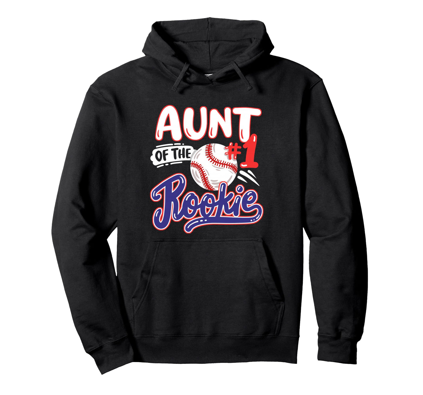 Aunt Rookie 1St Baseball Birthday Party Hoodie - Trendy Graphic for Adults - T-Shirt, Sweatshirt, Hoodie
