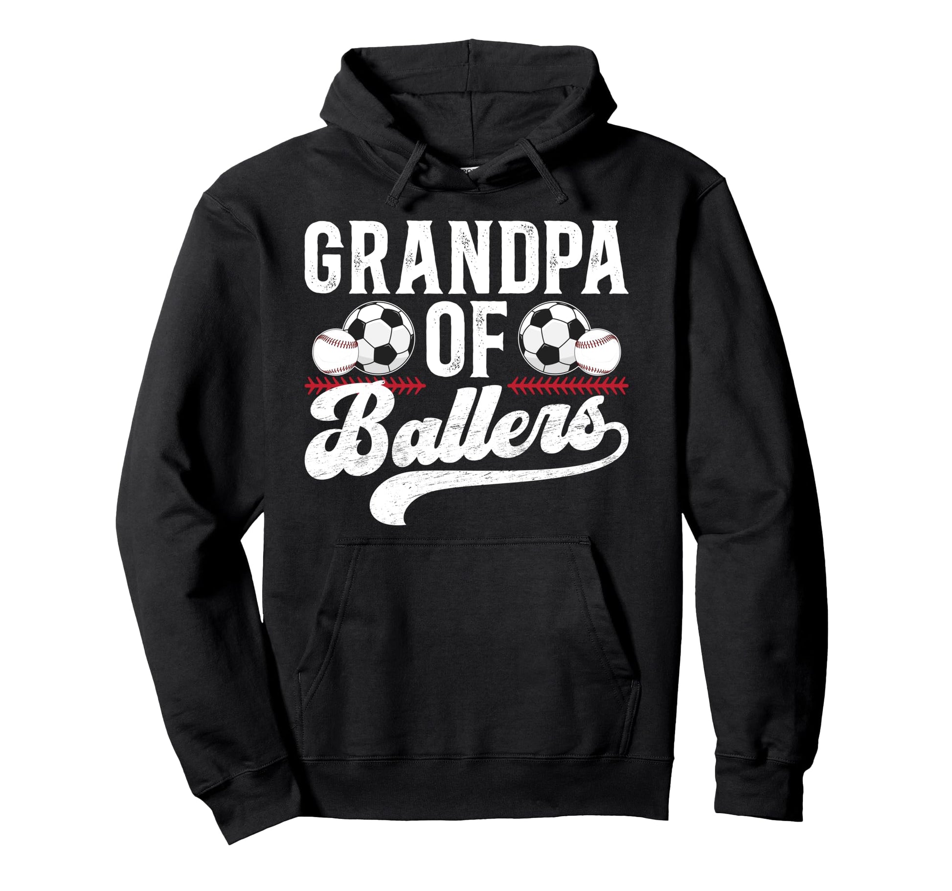 Grandpa Ballers Baseball Soccer Hoodie - Custom Art Print for Adults - T-Shirt, Sweatshirt, Hoodie