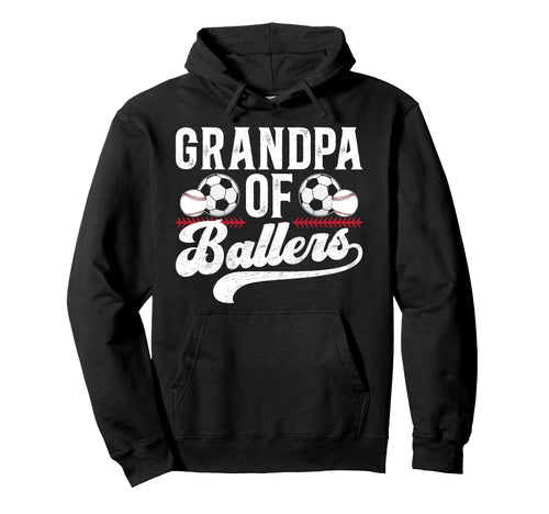 Grandpa Ballers Baseball Soccer Hoodie - Custom Art Print for Adults - T-Shirt, Sweatshirt, Hoodie