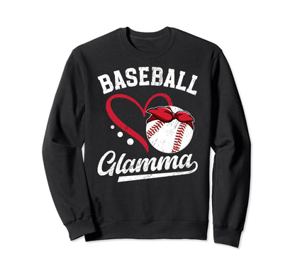 Baseball Glamma Grandma Glamma Sweatshirt - Minimalist Print for Adults - T-Shirt, Sweatshirt, Hoodie