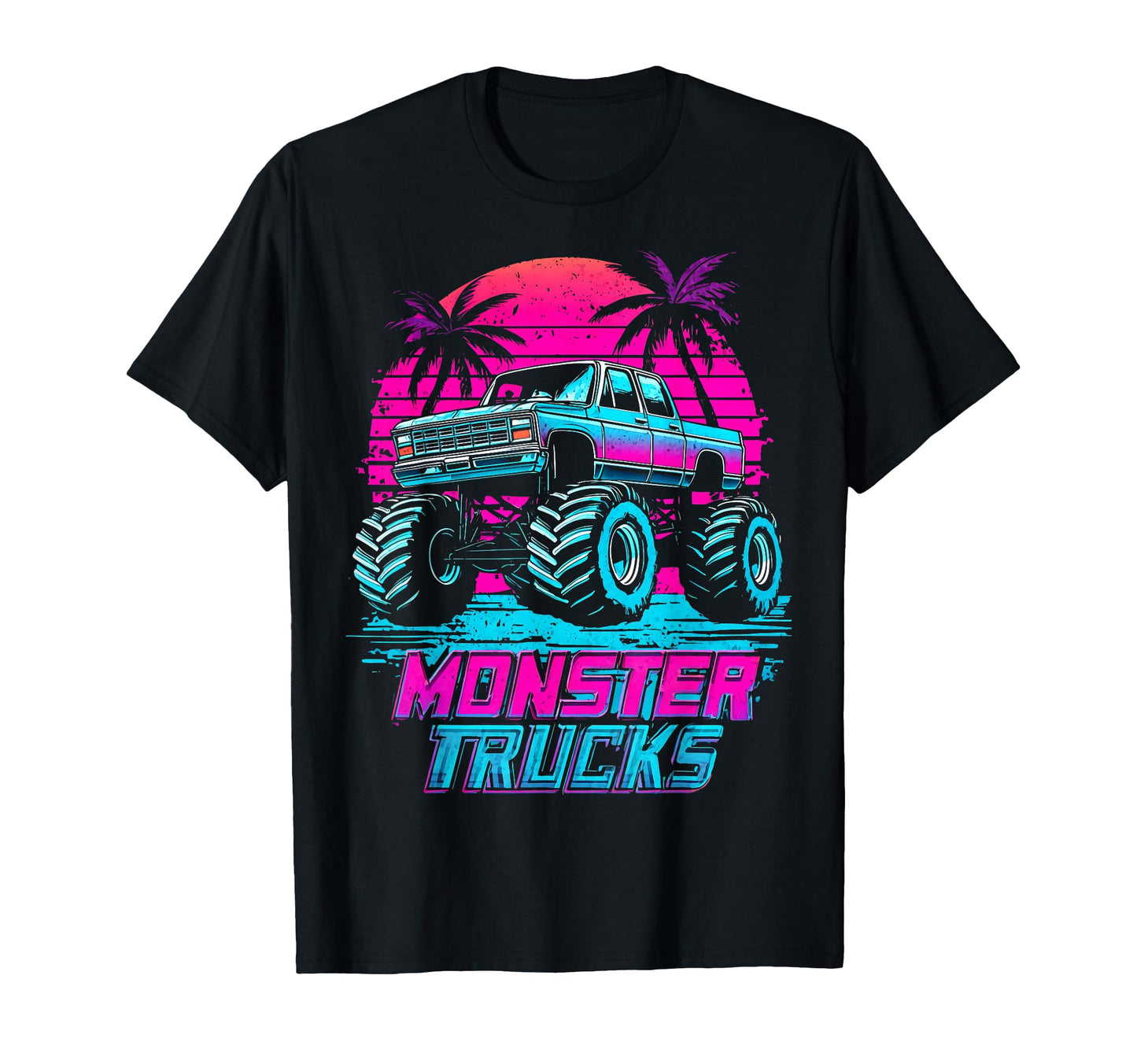 Monster Truck 4 Wheeler Vaporwave T-Shirt - Streetwear Style for Adults - T-Shirt, Sweatshirt, Hoodie