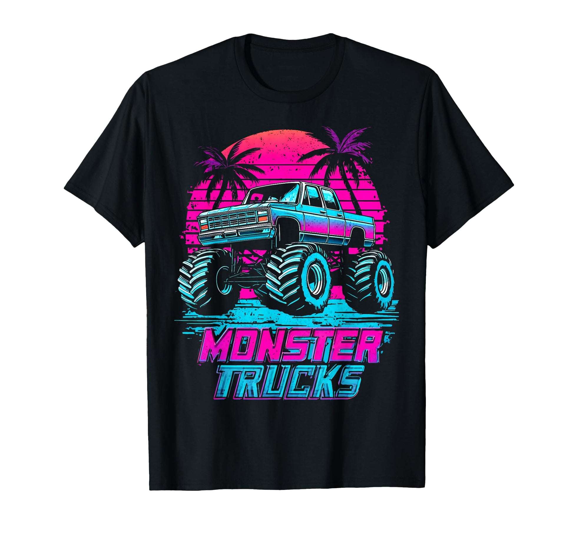 Monster Truck 4 Wheeler Vaporwave T-Shirt - Streetwear Style for Adults - T-Shirt, Sweatshirt, Hoodie