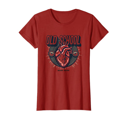 Old School Heart Beats Hip Hop T-Shirt - Trendy Graphic for Adults - T-Shirt, Sweatshirt, Hoodie