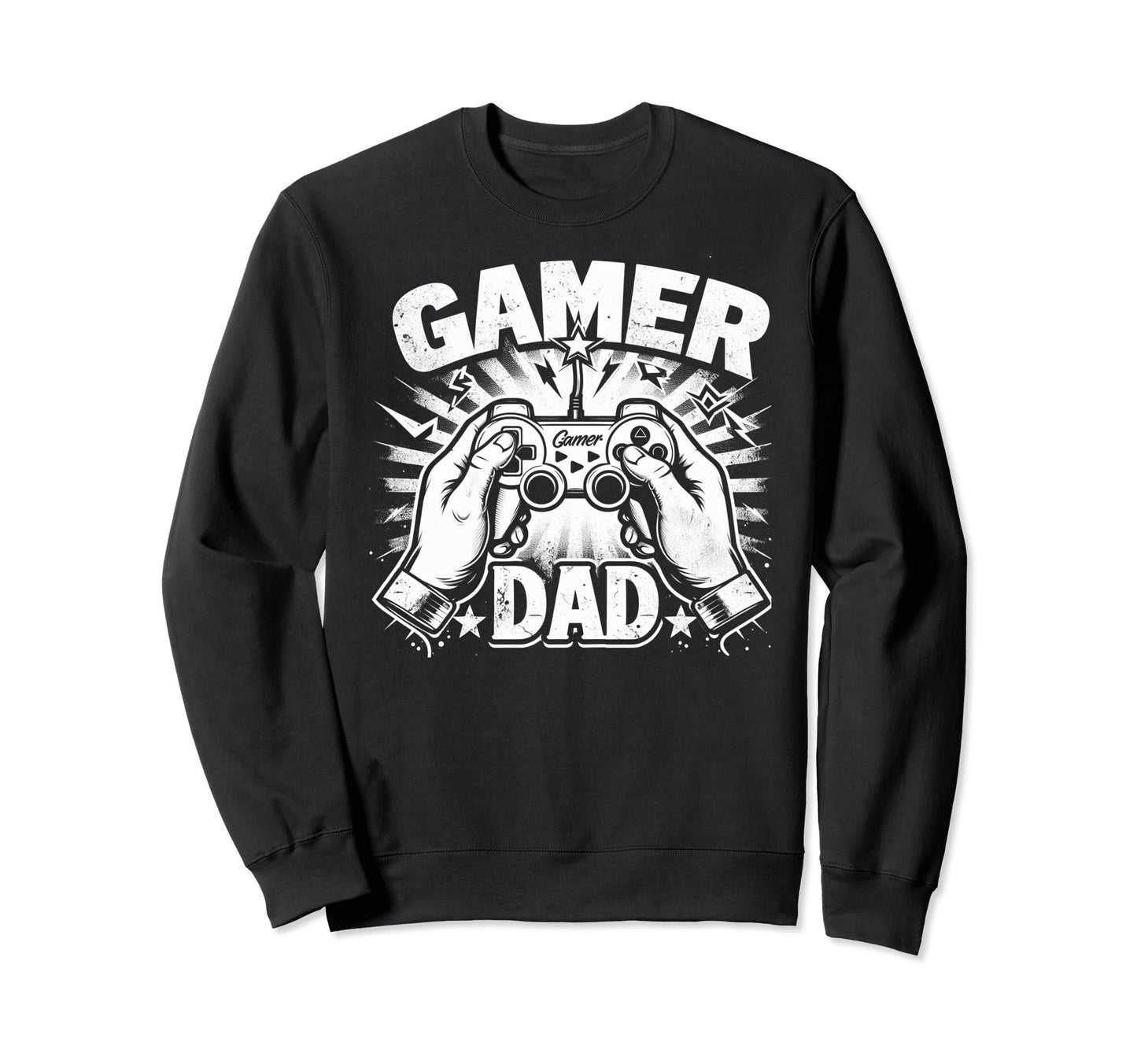 Gamer Dad Game Controller Gaming Video Sweatshirt - Unique Graphic Unisex - T-Shirt, Sweatshirt, Hoodie