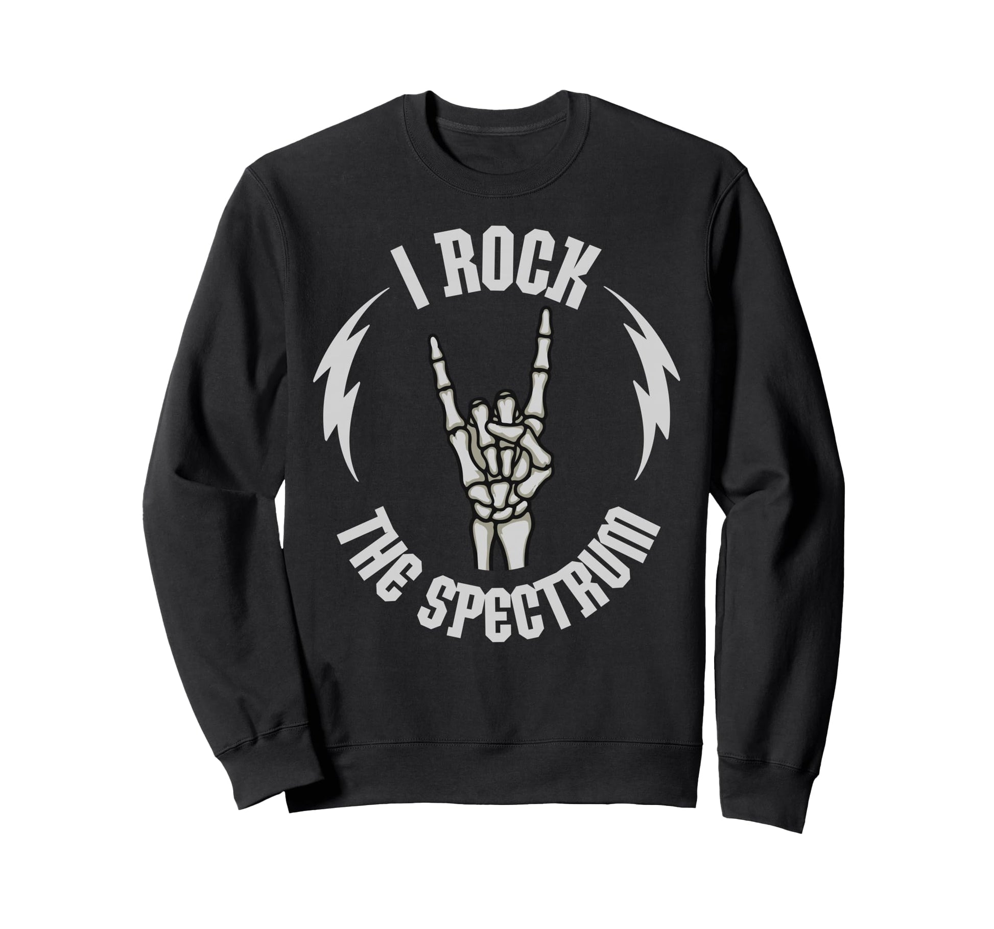 I Rock Spectrum Skeleton Autism Sweatshirt - Custom Art Print for Adults - T-Shirt, Sweatshirt, Hoodie