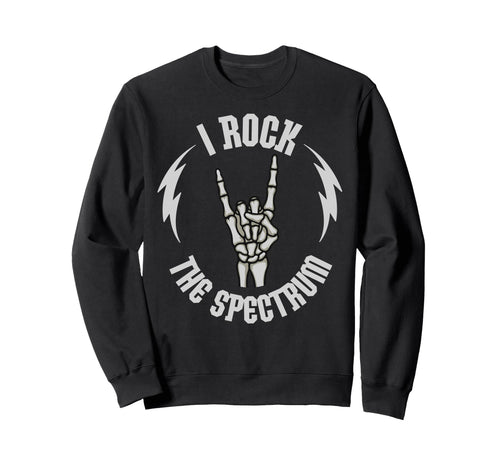 I Rock Spectrum Skeleton Autism Sweatshirt - Custom Art Print for Adults - T-Shirt, Sweatshirt, Hoodie