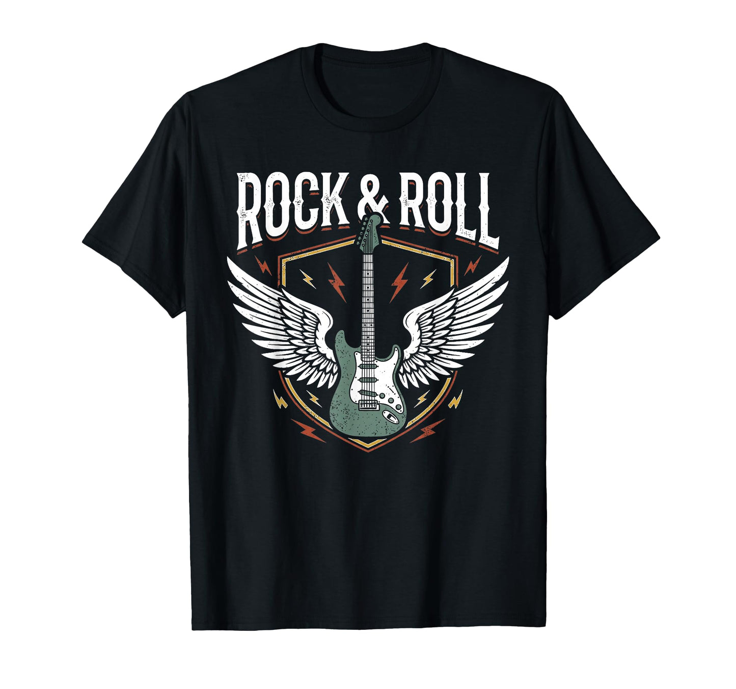 Rock And Roll Electric Guitar Heavy T-Shirt - Unique Graphic Men Women - T-Shirt, Sweatshirt, Hoodie