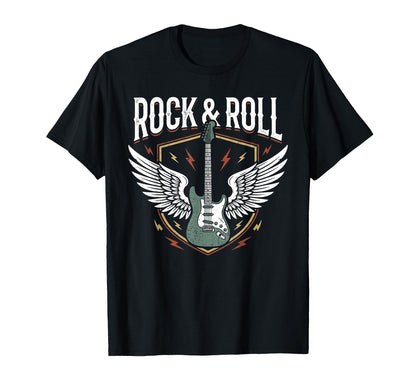 Rock And Roll Electric Guitar Heavy T-Shirt - Unique Graphic Men Women - T-Shirt, Sweatshirt, Hoodie