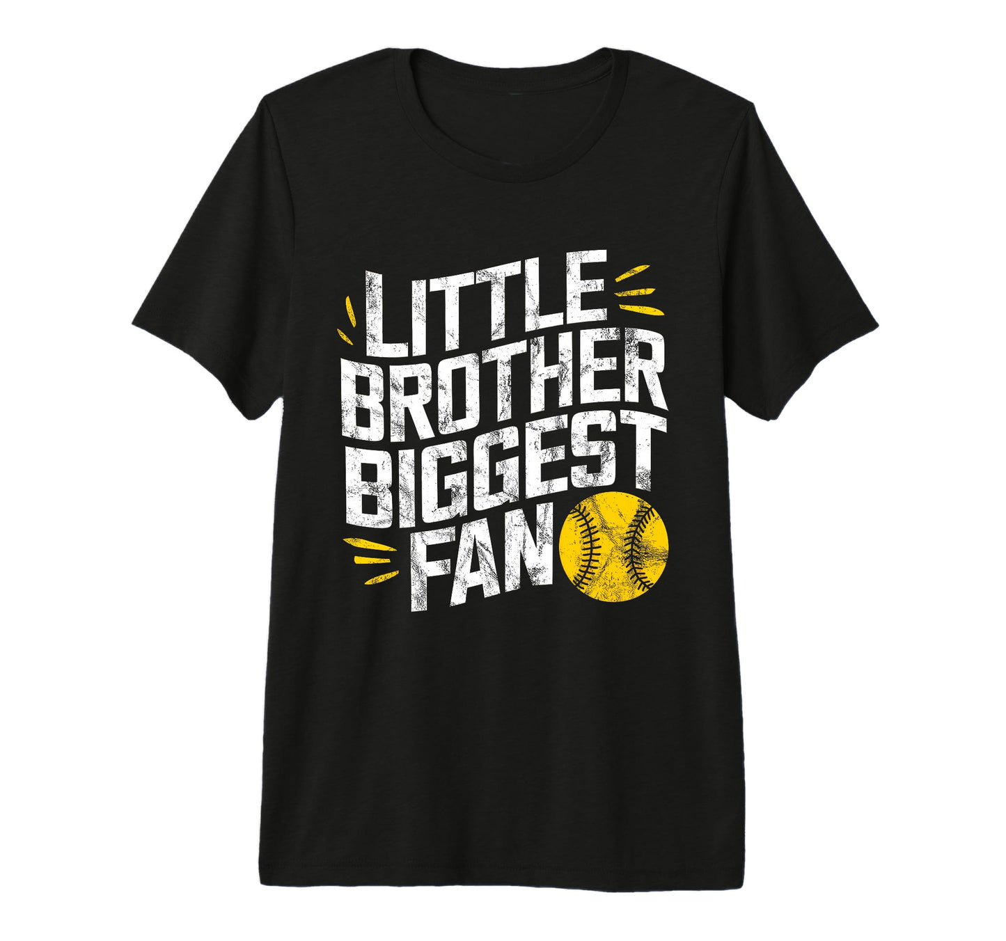 Little Brother Biggest Fan Softball T-Shirt - Streetwear Style Men Women - T-Shirt, Sweatshirt, Hoodie
