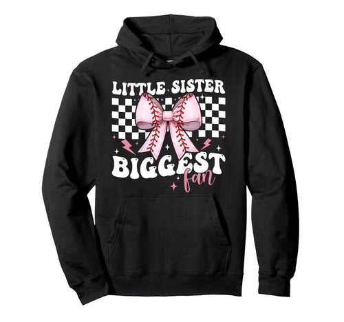 Baseball Sister Coquette Bow Little Hoodie - Casual Everyday Wear Unisex - T-Shirt, Sweatshirt, Hoodie