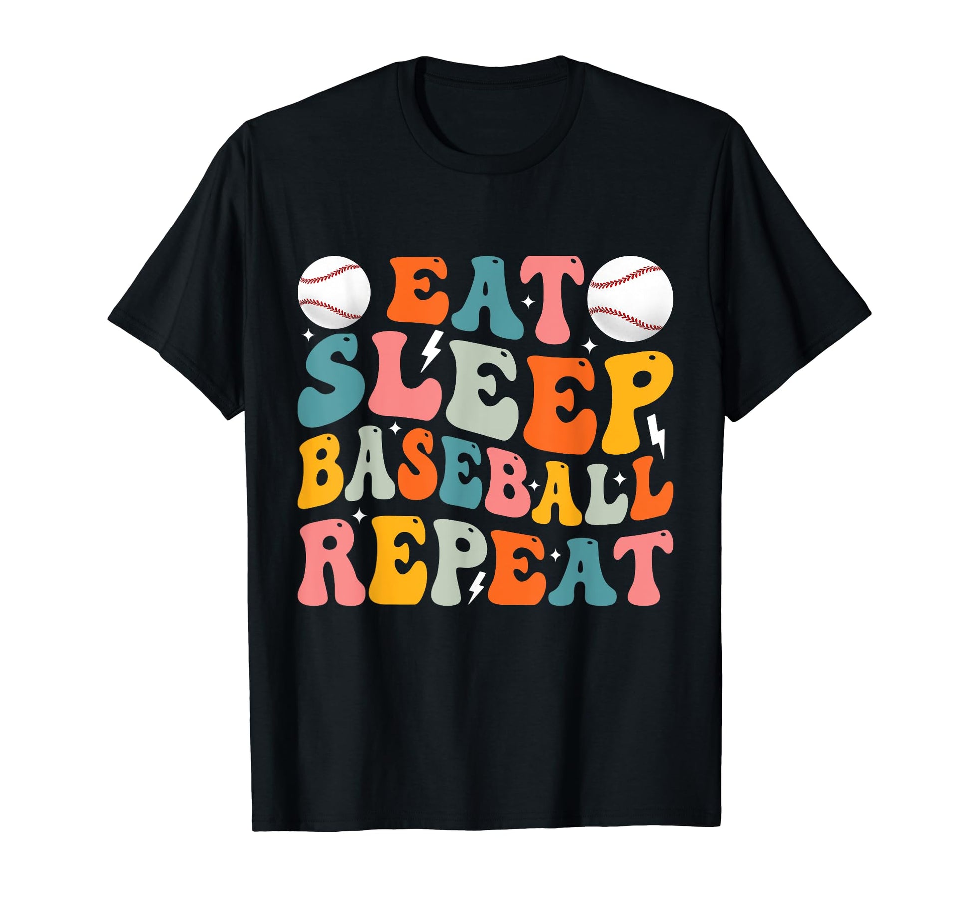 Eat Sleep Baseball Repeat Baseball T-Shirt - Unique Graphic for Adults - T-Shirt, Sweatshirt, Hoodie