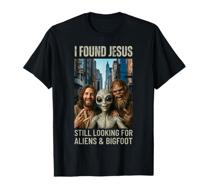 Funny Bigfoot Alien Jesus Rock Hand T-Shirt - Novelty Apparel Men Women - T-Shirt, Sweatshirt, Hoodie