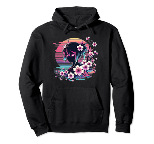 Sakura Synthwave Japanese Vaporwave Hoodie - Novelty Apparel Unisex - T-Shirt, Sweatshirt, Hoodie
