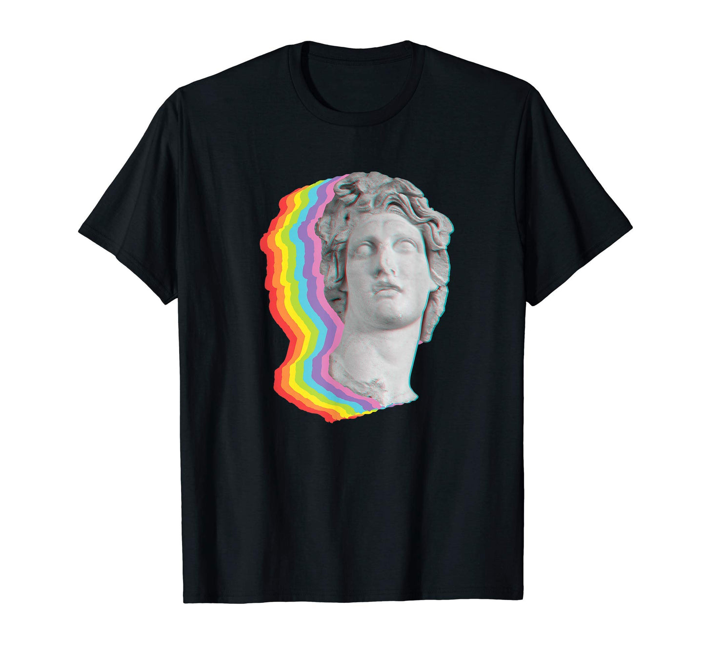 Rainbow Glitch Retrowave Synthwave T-Shirt - Unique Graphic for Adults - T-Shirt, Sweatshirt, Hoodie