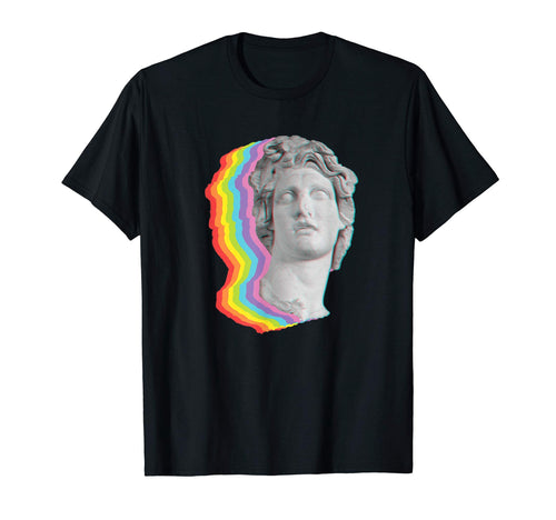 Rainbow Glitch Retrowave Synthwave T-Shirt - Unique Graphic for Adults - T-Shirt, Sweatshirt, Hoodie