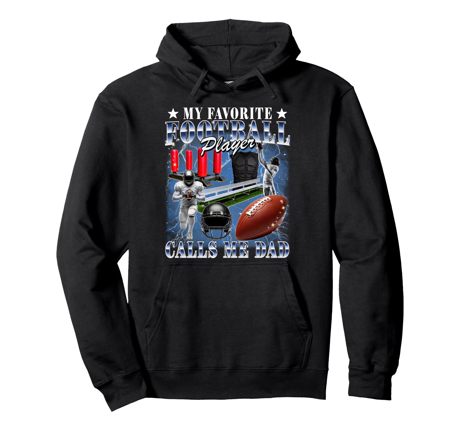Football Player Calls Me Dad Bootleg Hoodie - Custom Art Print for Adults - T-Shirt, Sweatshirt, Hoodie