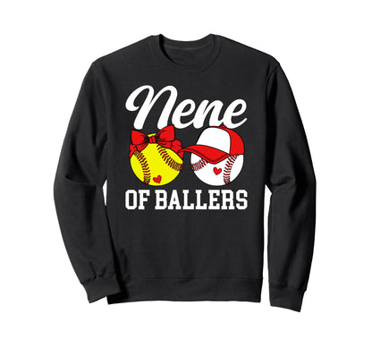 Nene Ballers Baseball Softball Sweatshirt - Minimalist Print Men Women - T-Shirt, Sweatshirt, Hoodie
