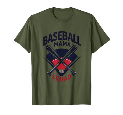 Baseball Mama Squad Proud Sports Mom T-Shirt - Unique Graphic Men Women - T-Shirt, Sweatshirt, Hoodie
