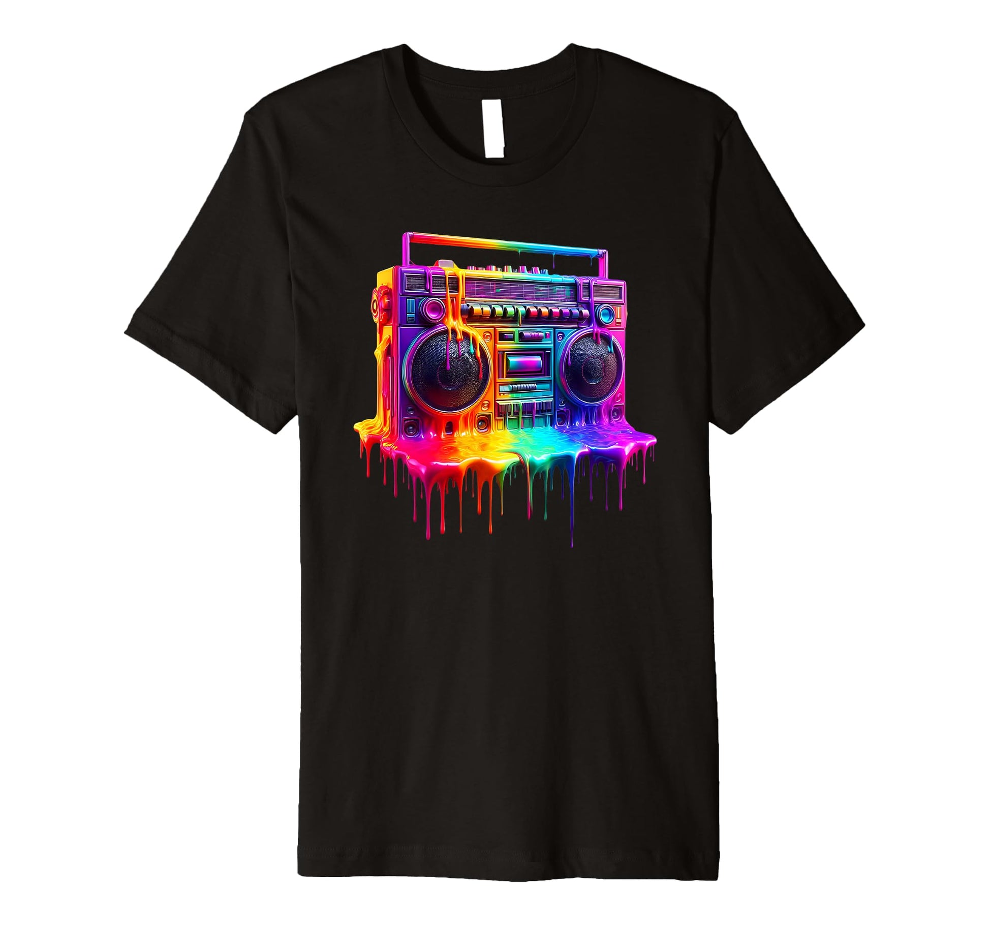 Dripping Paint Boombox Old School 80S T-Shirt - Aesthetic Graphic Unisex - T-Shirt, Sweatshirt, Hoodie