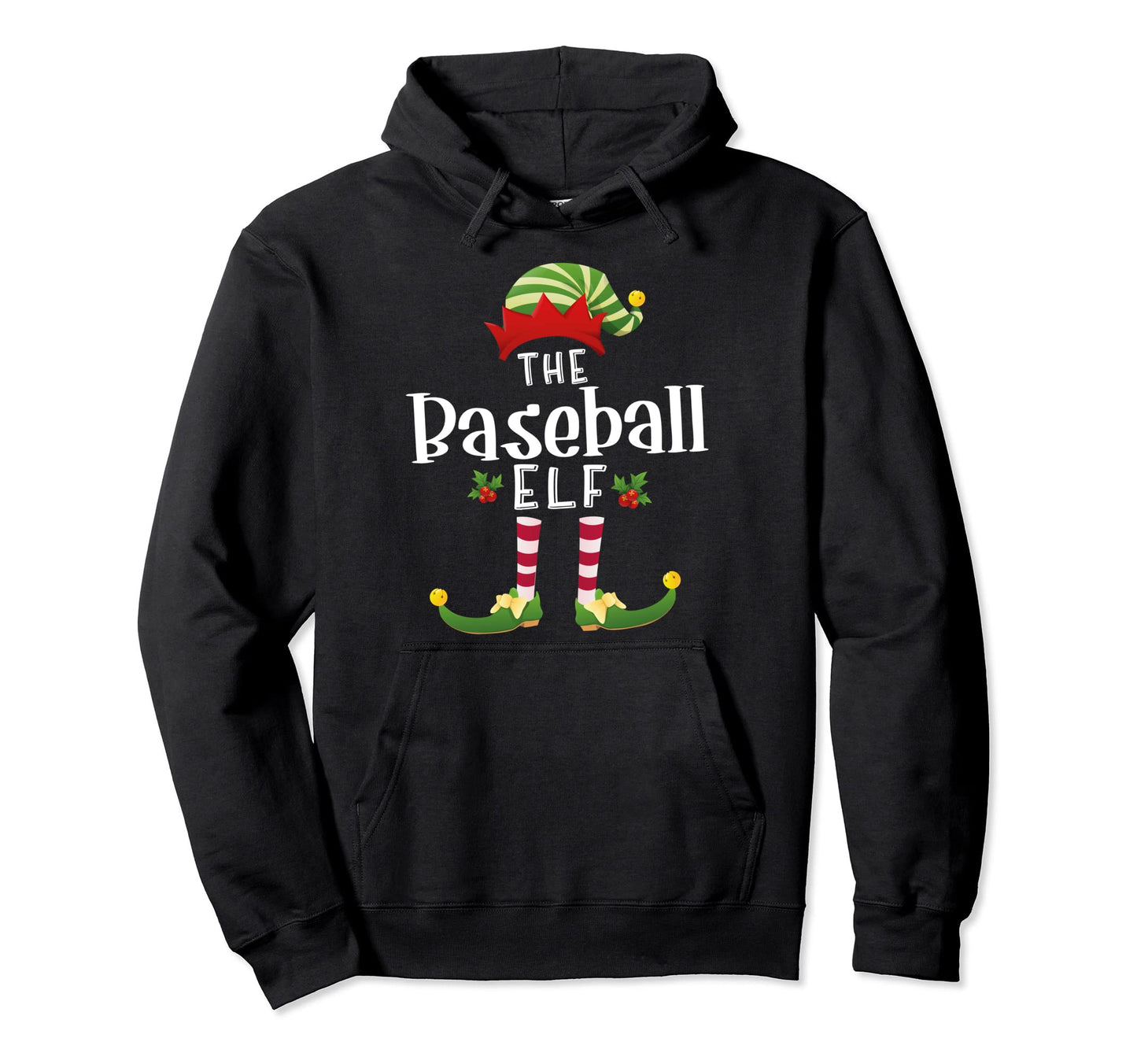 Baseball Elf Matching Pajama X Mas Party Hoodie - Trendy Graphic Unisex - T-Shirt, Sweatshirt, Hoodie