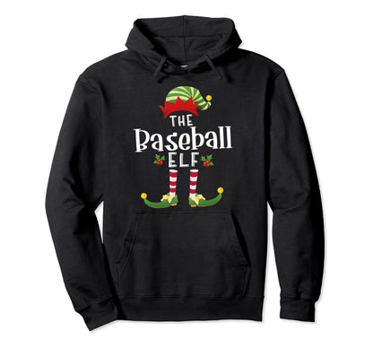 Baseball Elf Matching Pajama X Mas Party Hoodie - Trendy Graphic Unisex - T-Shirt, Sweatshirt, Hoodie