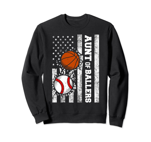 Aunt Ballers Funny Usa Flag Sweatshirt - Streetwear Style for Adults - T-Shirt, Sweatshirt, Hoodie
