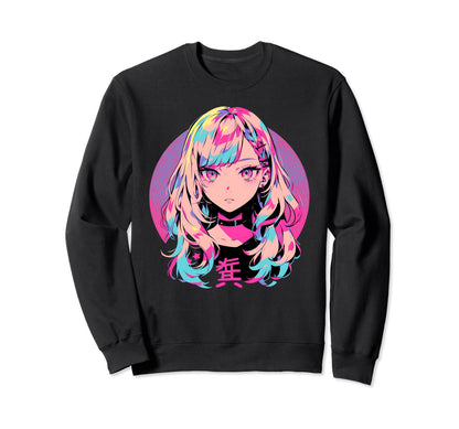 Kawaii Anime Waifu Japan Manga Rainbow Sweatshirt - Custom Art Print Unisex - T-Shirt, Sweatshirt, Hoodie