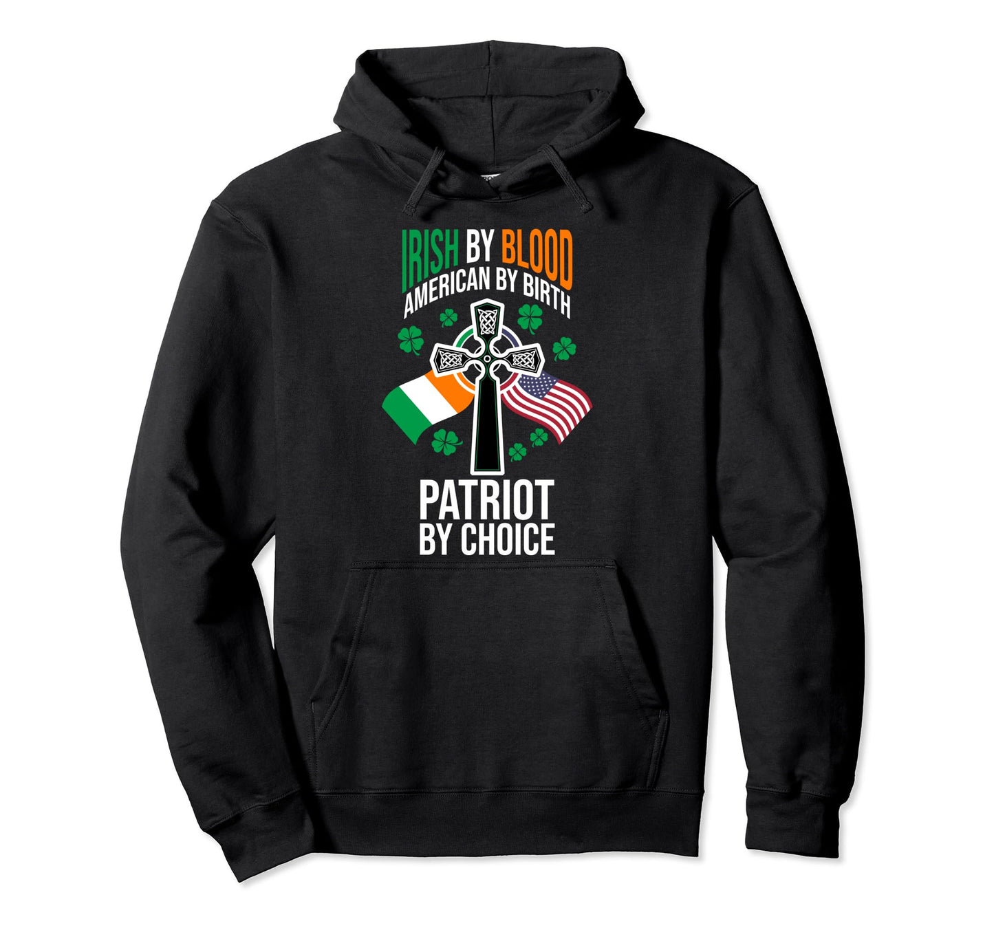 Irish American Flag Celtic Cross Funny Hoodie - Graphic Print for Adults - T-Shirt, Sweatshirt, Hoodie