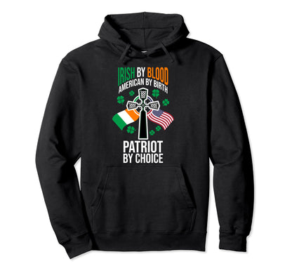 Irish American Flag Celtic Cross Funny Hoodie - Graphic Print for Adults - T-Shirt, Sweatshirt, Hoodie