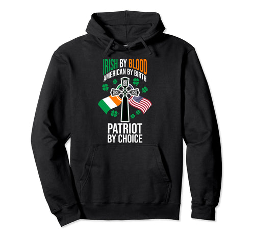 Irish American Flag Celtic Cross Funny Hoodie - Graphic Print for Adults - T-Shirt, Sweatshirt, Hoodie