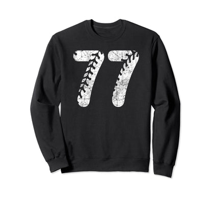Baseball Softball Mom 77 Number 77 Sweatshirt - Fun Novelty Design Unisex - T-Shirt, Sweatshirt, Hoodie