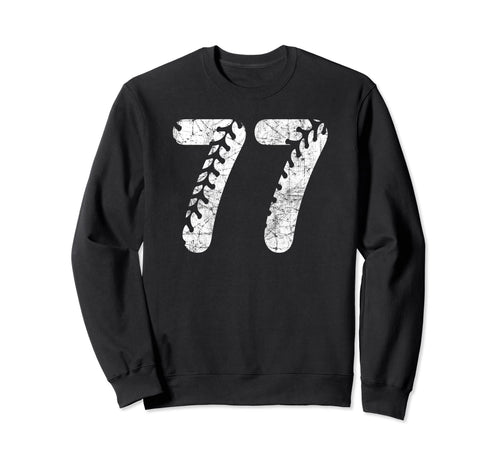 Baseball Softball Mom 77 Number 77 Sweatshirt - Fun Novelty Design Unisex - T-Shirt, Sweatshirt, Hoodie