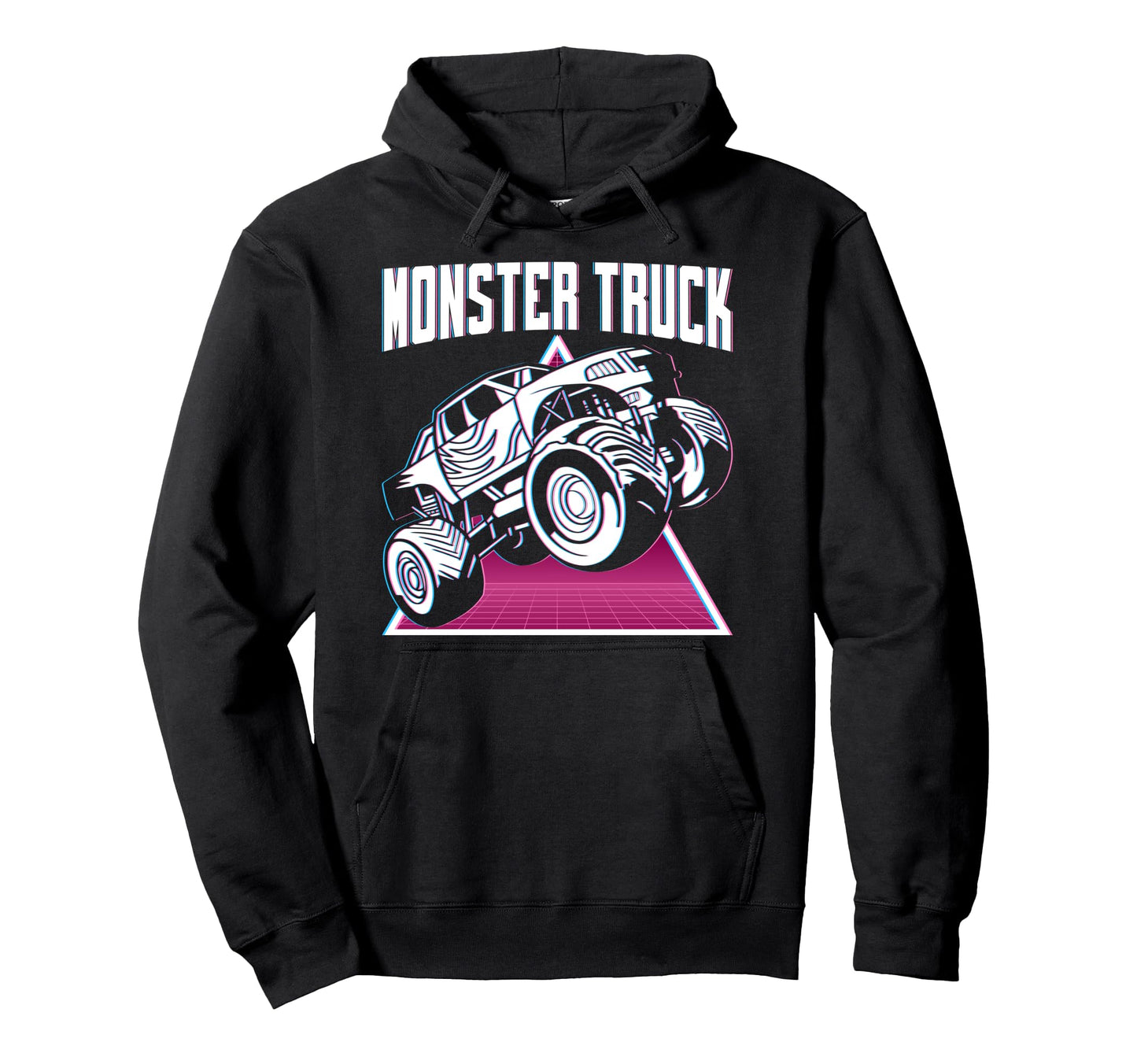 Vaporwave Aesthetic Monster Truck Hoodie - Custom Art Print Men Women - T-Shirt, Sweatshirt, Hoodie