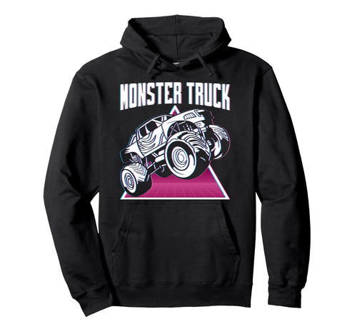 Vaporwave Aesthetic Monster Truck Hoodie - Custom Art Print Men Women - T-Shirt, Sweatshirt, Hoodie