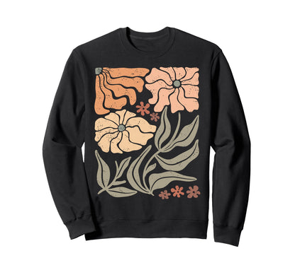 Floral Boho Daisy Matisse Flower Sweatshirt - Trendy Graphic Men Women - T-Shirt, Sweatshirt, Hoodie