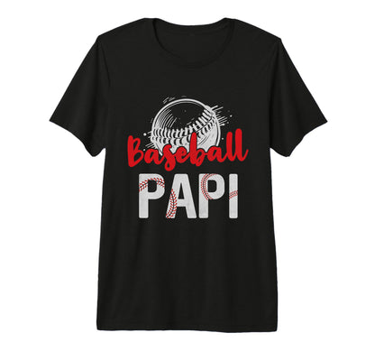 Mens Baseball Papi Fathers Day Dad T-Shirt - Custom Art Print Unisex - T-Shirt, Sweatshirt, Hoodie