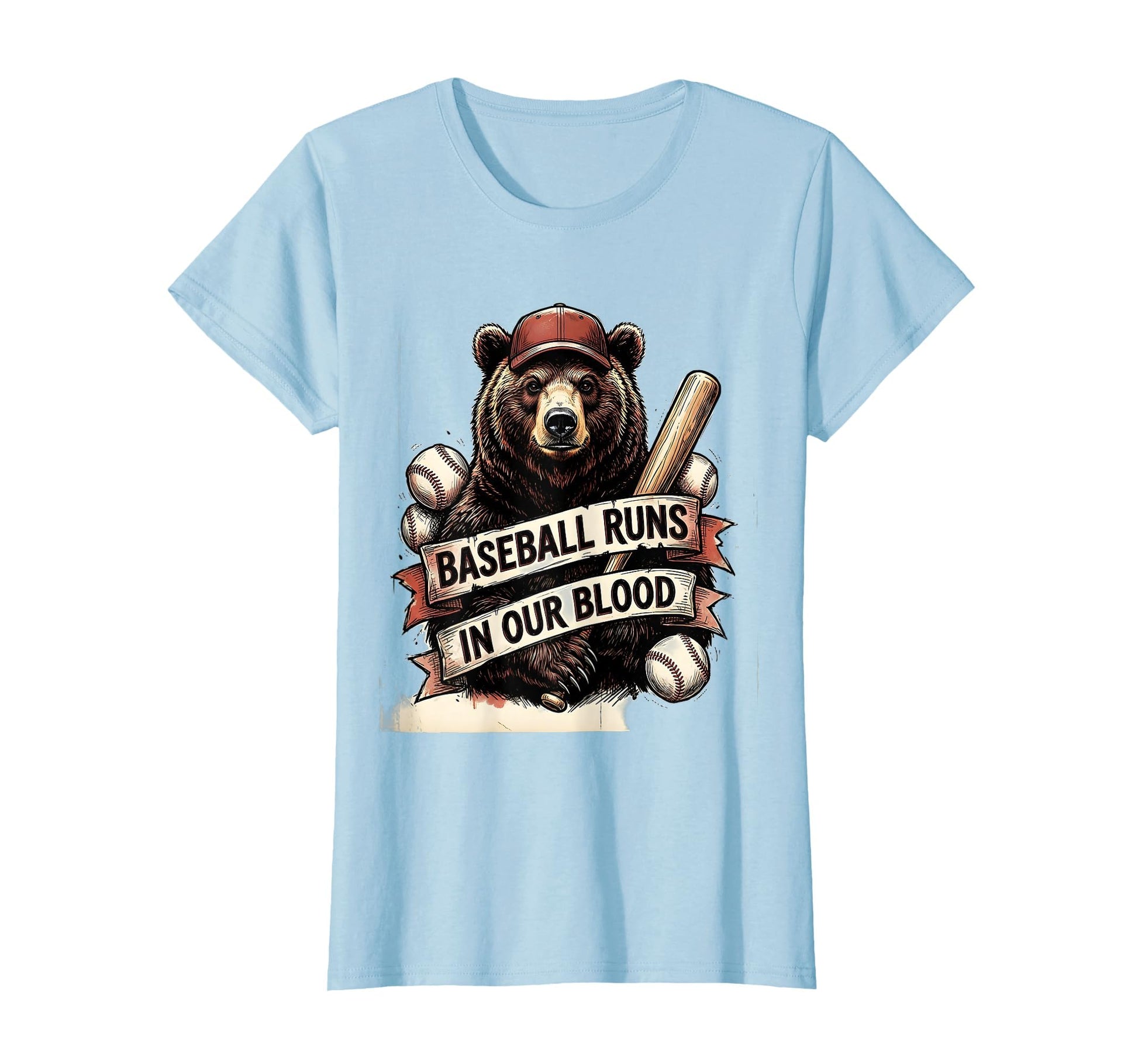 Baseball Runs Our Blood Baseball Mama T-Shirt - Custom Art Print Unisex - T-Shirt, Sweatshirt, Hoodie