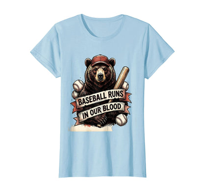 Baseball Runs Our Blood Baseball Mama T-Shirt - Custom Art Print Unisex - T-Shirt, Sweatshirt, Hoodie