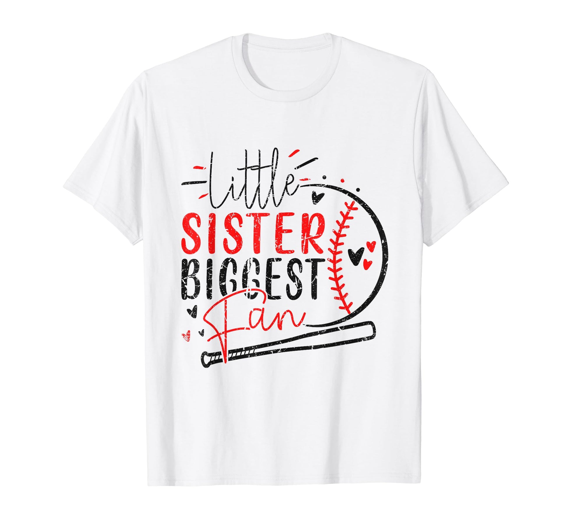 Little Sister Biggest Fan Funny T-Shirt - Casual Everyday Wear Men Women - T-Shirt, Sweatshirt, Hoodie