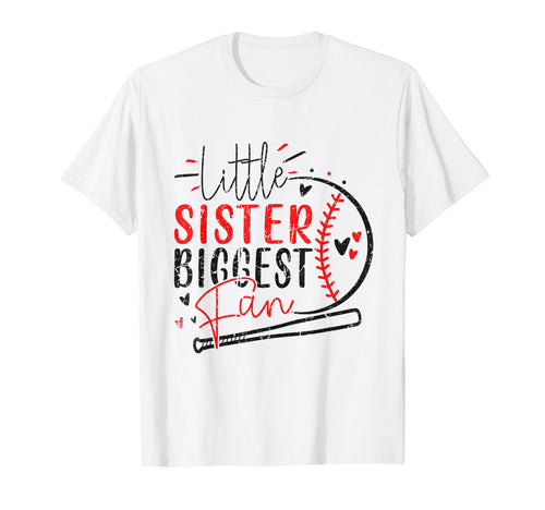 Little Sister Biggest Fan Funny T-Shirt - Casual Everyday Wear Men Women - T-Shirt, Sweatshirt, Hoodie