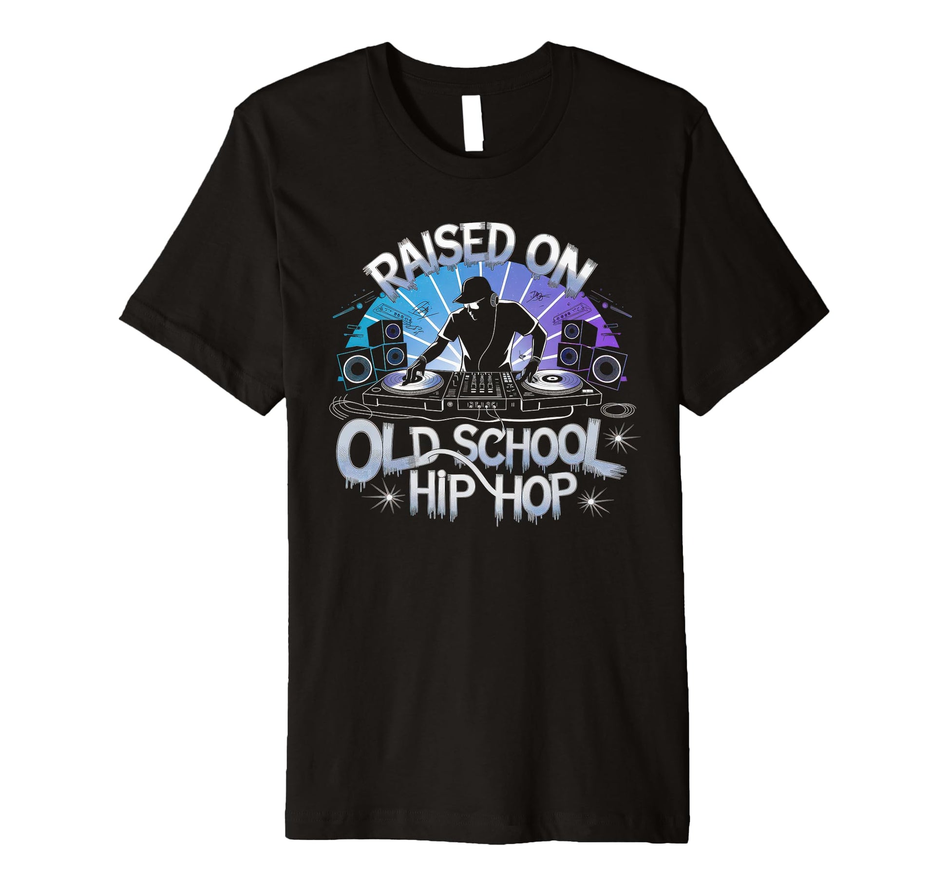 Raised Old School Graffiti Rap Hip T-Shirt - Minimalist Print for Adults - T-Shirt, Sweatshirt, Hoodie