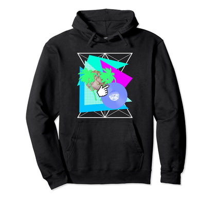 Vaporwave Aesthetic Art Vinyl Record Hoodie - Custom Art Print Men Women - T-Shirt, Sweatshirt, Hoodie