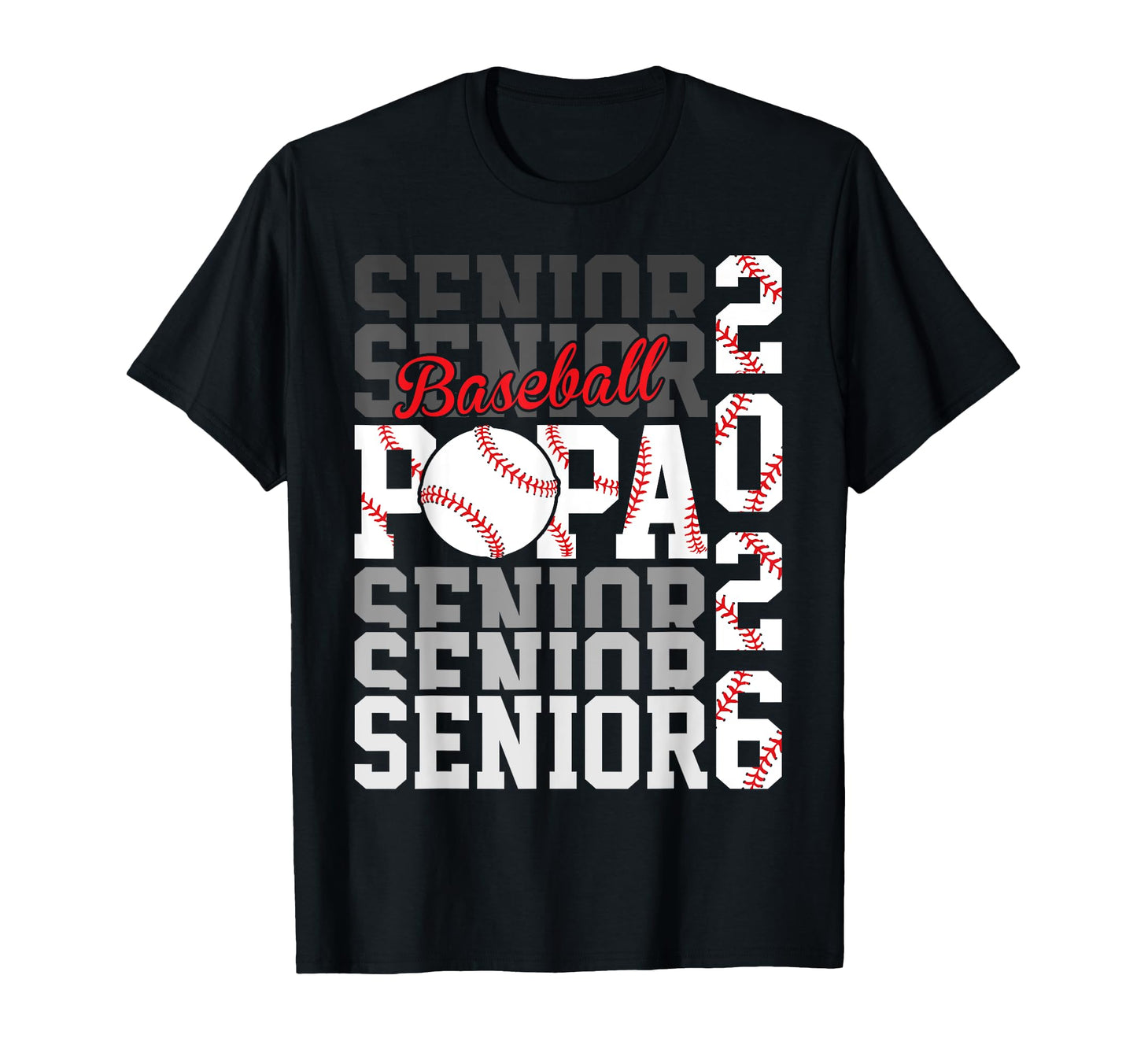 2026 Baseball Senior Papa Graduation T-Shirt - Casual Everyday Wear Unisex - T-Shirt, Sweatshirt, Hoodie