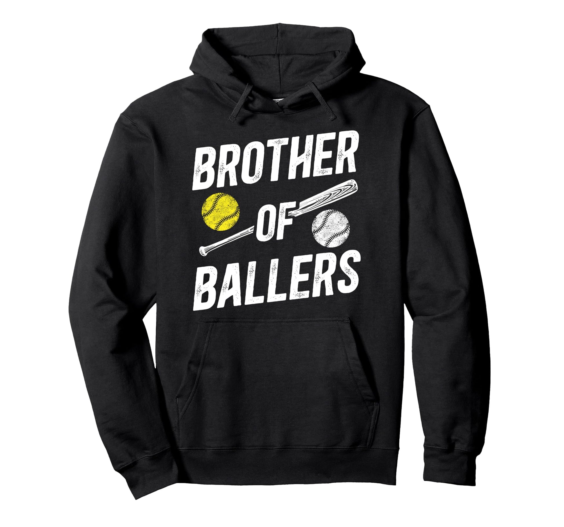 Brother Ballers Softball Baseball Brother Hoodie - Unique Graphic Men Women - T-Shirt, Sweatshirt, Hoodie